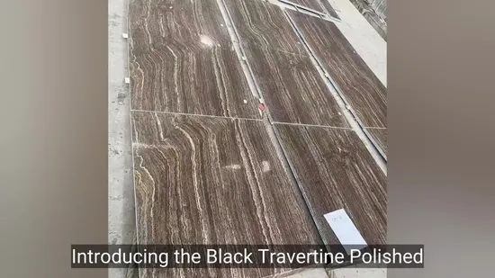Black Travertine Polished Marble Wall Tile 