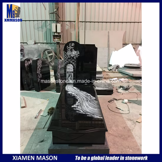 New European Tombstones Design with Nice Carving