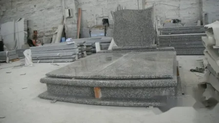 Light Grey Granite American Style Memorial Tombstone Monuments Customerized 