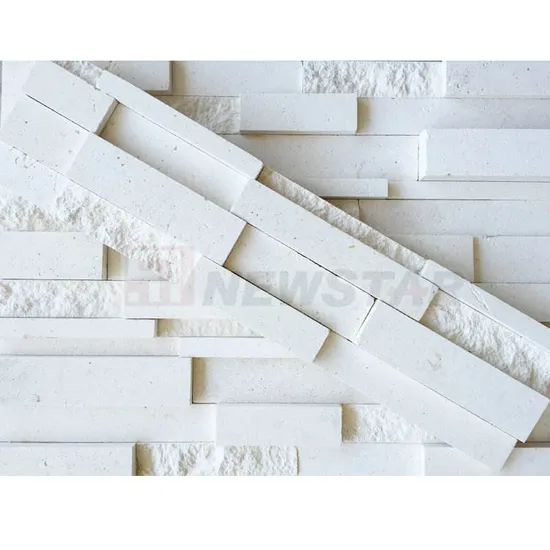 Interior Wall Decoration Ledge Stone Tile Stacked White Limestone 
